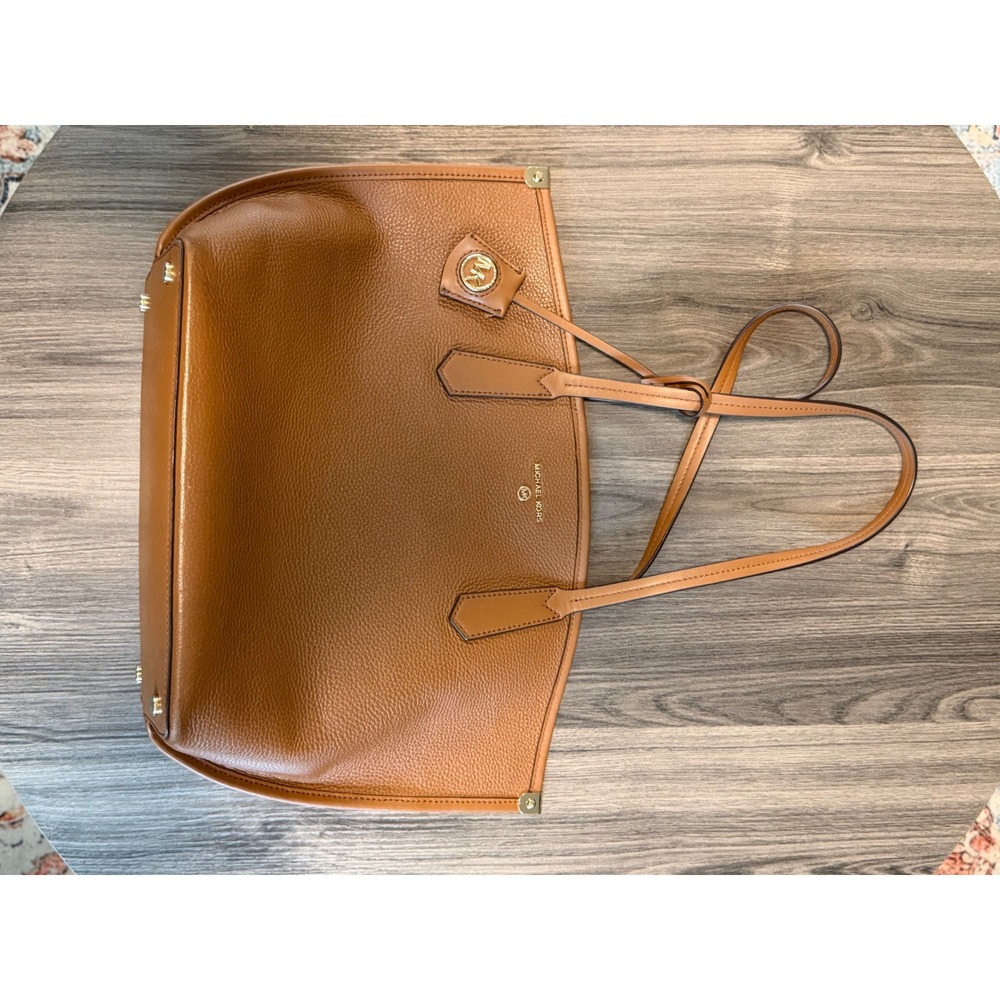 Michael Kors Brown Pebbled Leather Large Tote Shoulder Bag Purse